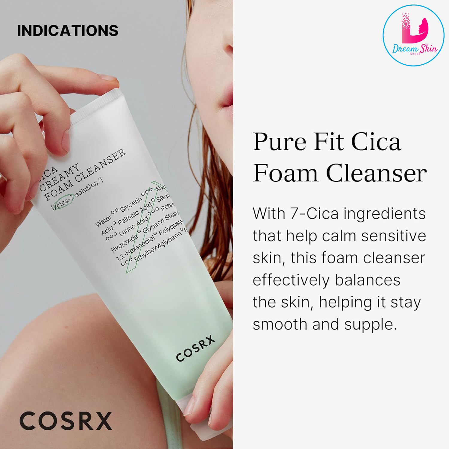 Cosrx Pure Fit Cica Creamy Foam Cleanser, 150ml